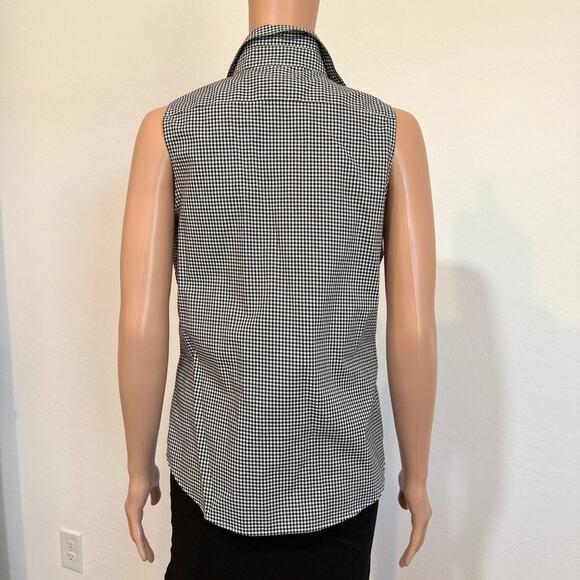 Lauren Ralph Lauren petite P/M medium B&W check button front top TS 2671 - Picture 5 of 8
